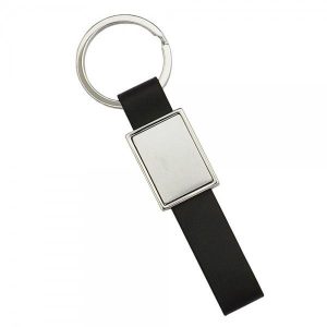 Chaveiro de metal com detalhe em Couro