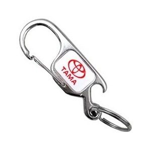 Chaveiro mosquetão com abridor de garrafa em metal, Mb1045