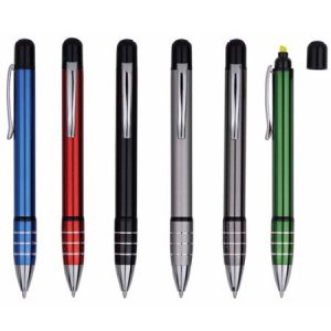 Caneta Alumínio com Marca Texto MbER200B