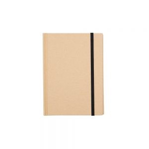 Bloco de Anotações Ecológico, material em kraft. Frente e verso liso com fita elástica para fechar, Mb0308 quantidade mínima 100 peças.